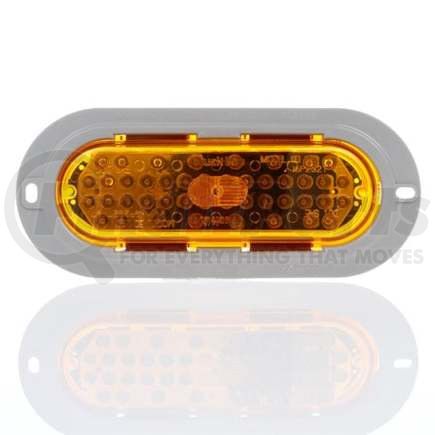 TL60291Y by TRUCK-LITE - Turn Signal / Side Marker Light Assembly - For 60 Series, LED, Yellow Oval, 44 Diode, Gray Abs, Flange Mount, 12 Volt, Fit 'N Forget S.S.