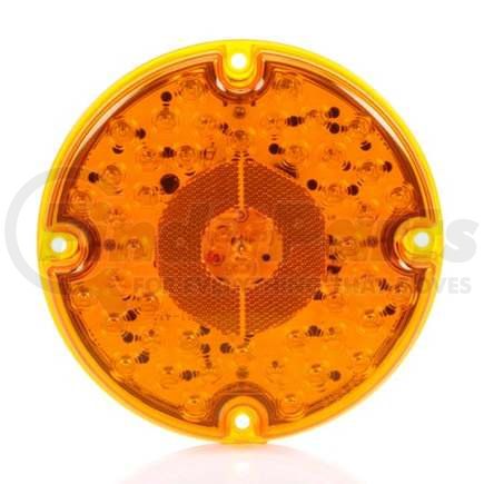 TL91241Y by TRUCK-LITE - 91 Series, Reflectorized, LED, Yellow Round, 47 Diode, Rear Turn Signal, 4 Screw, Hardwired, Stripped End, 12V