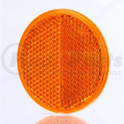TL45A by TRUCK-LITE - Reflector - Acrylic, 2-3/16 Inch Round, Yellow, Adhesive Mount