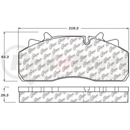 106.14380 by CENTRIC - Posi Quiet Heavy Duty 23K Pad Air Disc Meritor Pan 19-1