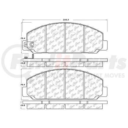 106.16830 by CENTRIC - Posi Quiet Extended Wear Brake Pads with Shims and Hardware