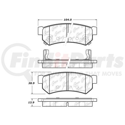 301.17390 by CENTRIC - Centric Premium Ceramic Brake Pads with Shims and Hardware