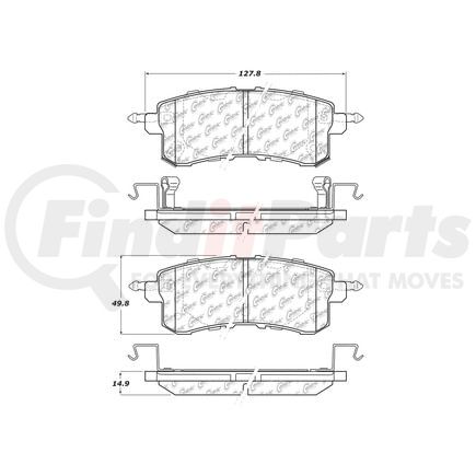 306.15100 by CENTRIC - Centric Fleet Performance Brake Pads with Hardware