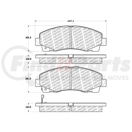 500.11020 by CENTRIC - PQ PRO Disc Brake Pads with Hardware