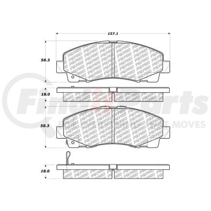 Centric 500.11020 Disc Brake Pad Set PQ PRO Disc Brake Pads with Hardware