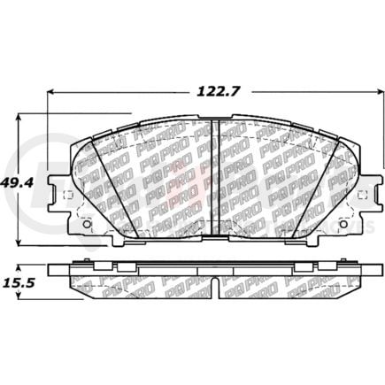 500.11841 by CENTRIC - PQ PRO Disc Brake Pads with Hardware