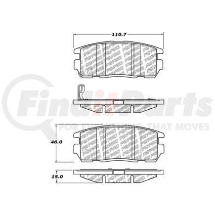 500.12750 by CENTRIC - PQ PRO Disc Brake Pads with Hardware