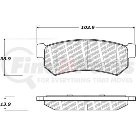 500.13150 by CENTRIC - PQ PRO Disc Brake Pads with Hardware