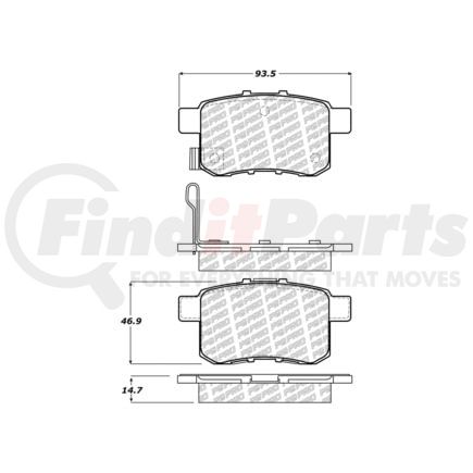 500.13360 by CENTRIC - PQ PRO Disc Brake Pads with Hardware