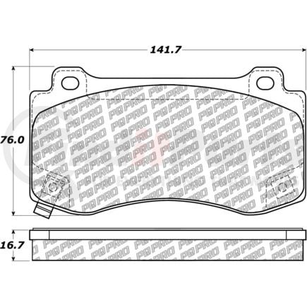 500.11490 by CENTRIC - PQ PRO Disc Brake Pads with Hardware