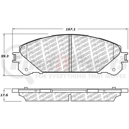 500.13240 by CENTRIC - PQ PRO Disc Brake Pads with Hardware