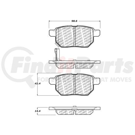 500.13540 by CENTRIC - PQ PRO Disc Brake Pads with Hardware