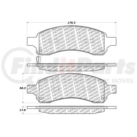 500.11690 by CENTRIC - PQ PRO Disc Brake Pads with Hardware