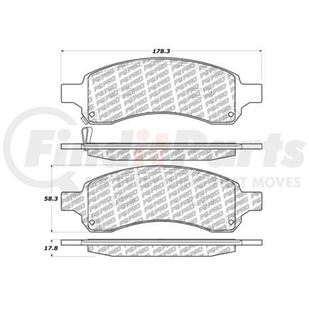 Centric 500.11690 Disc Brake Pad Set PQ PRO Disc Brake Pads with Hardware