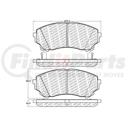 500.1331 by CENTRIC - PQ PRO Disc Brake Pads with Hardware