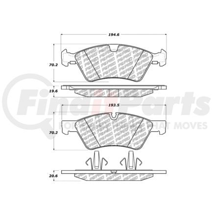 500.11230 by CENTRIC - PQ PRO Disc Brake Pads with Hardware