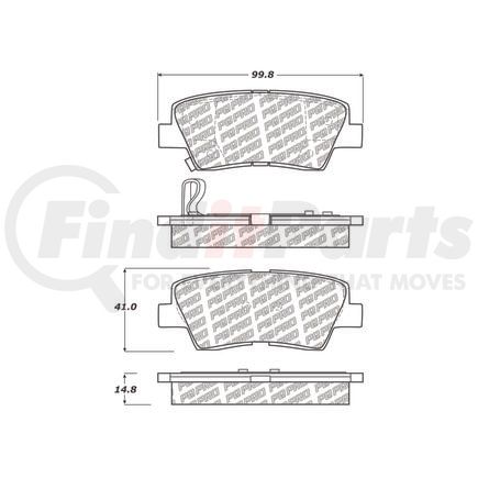 500.13130 by CENTRIC - PQ PRO Disc Brake Pads with Hardware