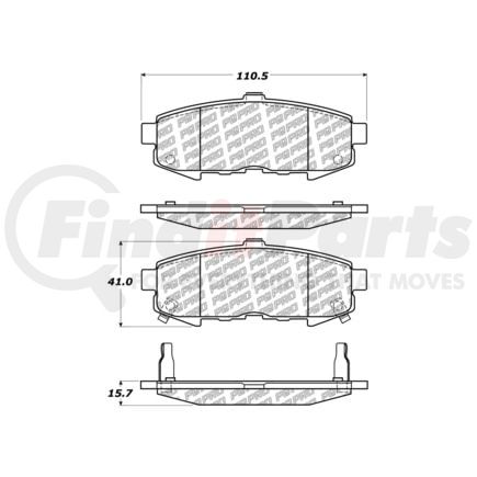 500.1073 by CENTRIC - PQ PRO Disc Brake Pads with Hardware