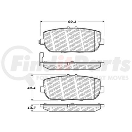 500.11800 by CENTRIC - PQ PRO Disc Brake Pads with Hardware