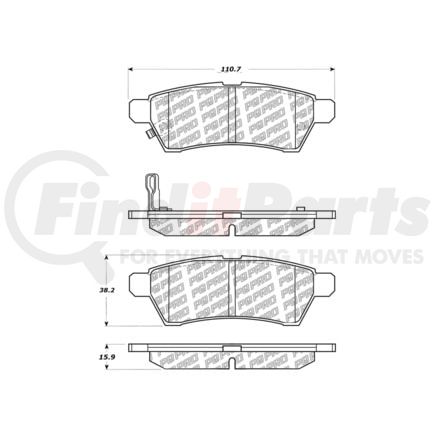 Centric 500.11000 Disc Brake Pad Set PQ PRO Disc Brake Pads with Hardware