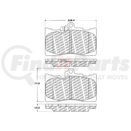 500.11180 by CENTRIC - PQ PRO Disc Brake Pads with Hardware