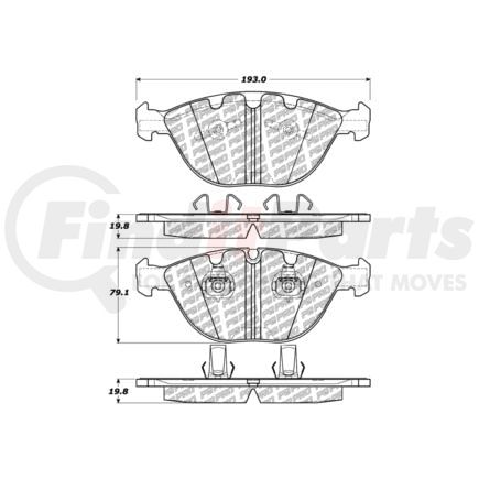 500.11510 by CENTRIC - PQ PRO Disc Brake Pads with Hardware