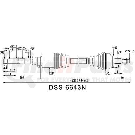 6643N by DIVERSIFIED SHAFT SOLUTIONS (DSS) - CV Axle Shaft