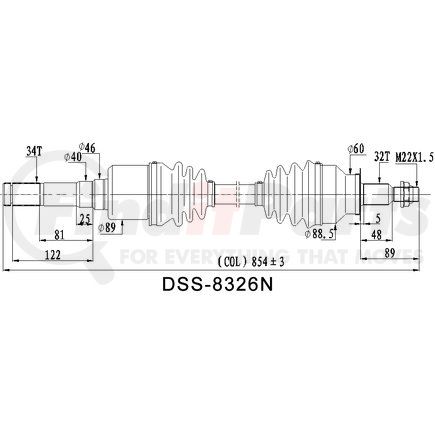 8326N by DIVERSIFIED SHAFT SOLUTIONS (DSS) - CV Axle Shaft