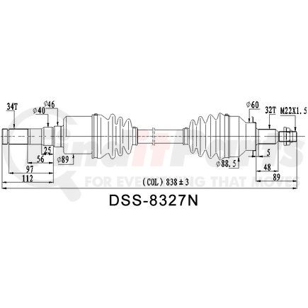 8327N by DIVERSIFIED SHAFT SOLUTIONS (DSS) - CV Axle Shaft