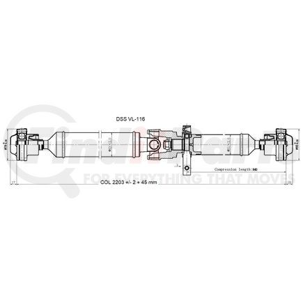 VL-116 by DIVERSIFIED SHAFT SOLUTIONS (DSS) - Drive Shaft Assembly
