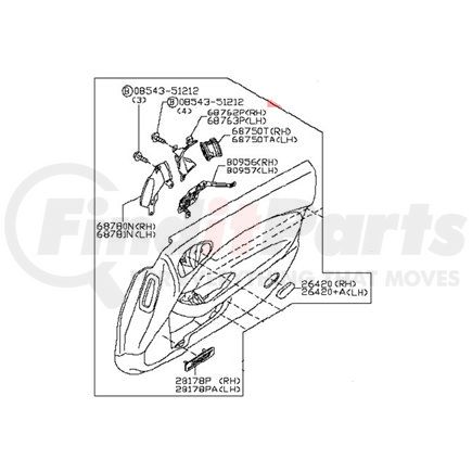 H0901-1A33C by NISSAN - FINSHER ASSY FRONT DOOR L