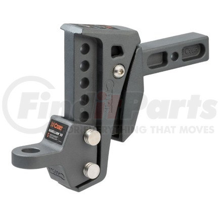 45949 by CURT MANUFACTURING - Rebellion XD Adjustable Cushion Hitch Ball Mount (2" Shank, 15,000 lbs.)