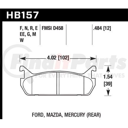 HB157N484 by HAWK FRICTION - BRAKE PADS FORD MAZDA