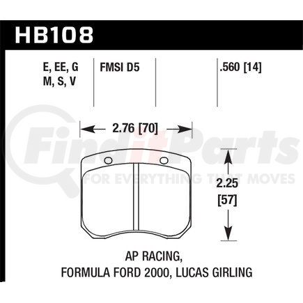 HB180B560 by HAWK FRICTION - BRAKE PADS