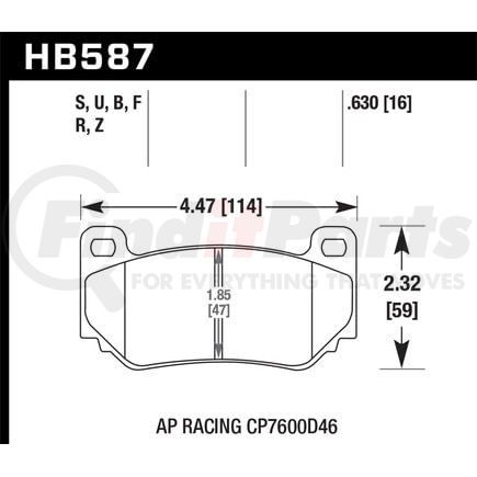 HB364B587 by HAWK FRICTION - BRAKE PADS