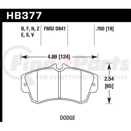 HB377F760 by HAWK FRICTION - BRAKE PADS PT CRUISER HPS