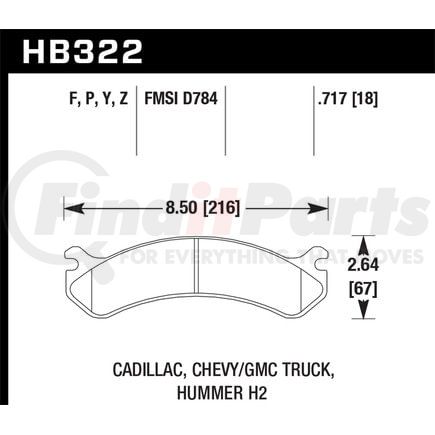 HB322F717 by HAWK FRICTION - BRAKE PADS VARIOUS