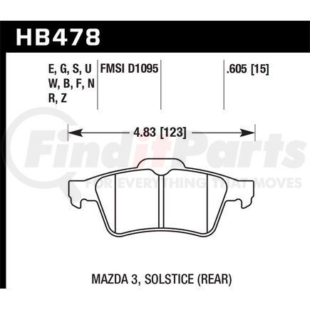 HB478F605 by HAWK FRICTION - BRAKE PADS