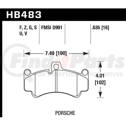HB483B635 by HAWK FRICTION - HPS 5.0 BRAKE PADS