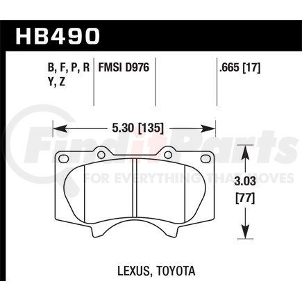 HB490B665 by HAWK FRICTION - BRAKE PADS