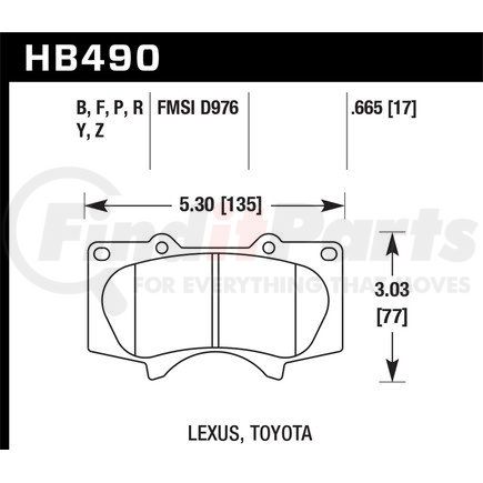 HB490Y665 by HAWK FRICTION - BRAKE PADS