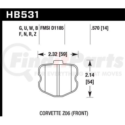 HB531Z570 by HAWK FRICTION - Brake Pads: Various Makes and Models