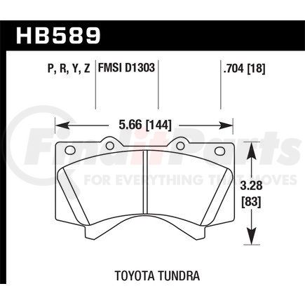 HB589P704 by HAWK FRICTION - FT PAD TOY TUNDRA SPRDUTY