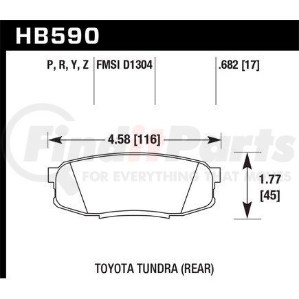 HB590Y682 by HAWK FRICTION - BRAKE PADS LTS