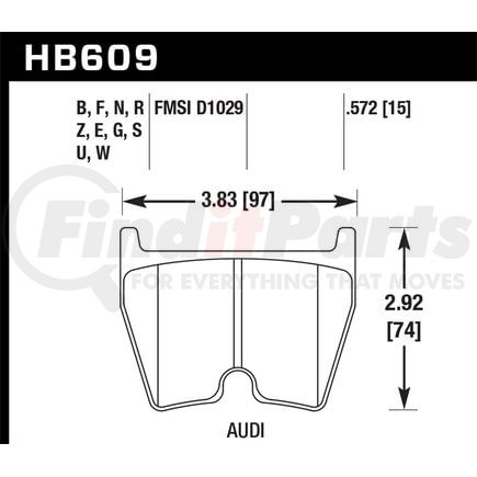 HB609F572 by HAWK FRICTION - BRAKE PADS HPS