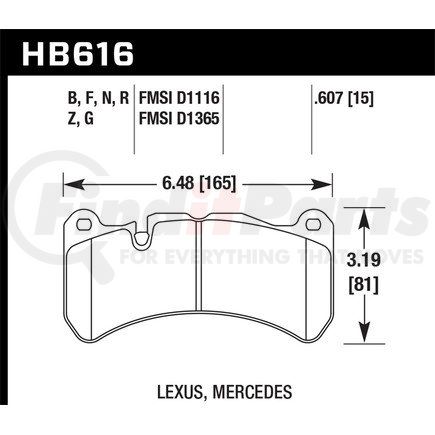 HB616Z607 by HAWK FRICTION - EVO X (REAR)