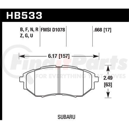 HB533F668 by HAWK FRICTION - BRAKE PADS