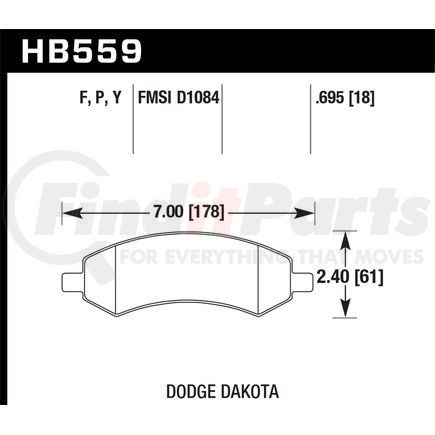 HB559Y695 by HAWK FRICTION - STREET PADS