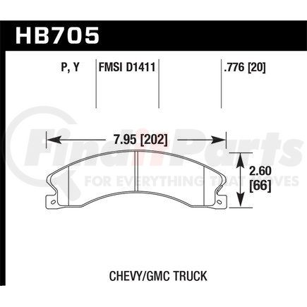 HB705P776 by HAWK FRICTION - BRAKE PAD 2012 GMC 2500