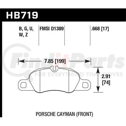 HB719B668 by HAWK FRICTION - 2014 PORCHE CAYMAN (FR)